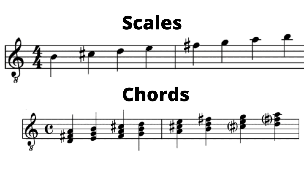 differences between chords and scales